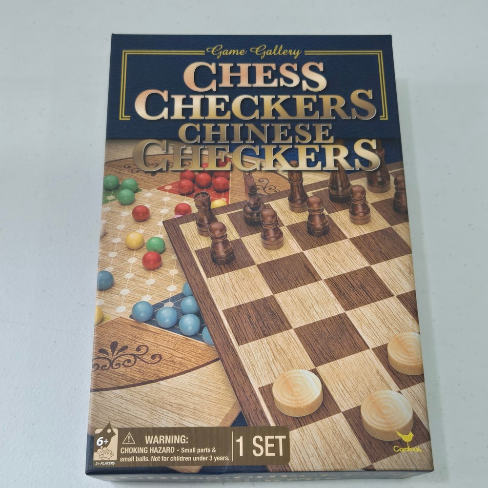 Game Gallery Chess Checkers Chinese Checkers 3-in-1 Set Cardinal 6030498